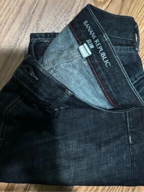 Banana Republic Slim Men’s Jeans - Dark Indigo with Red Accent